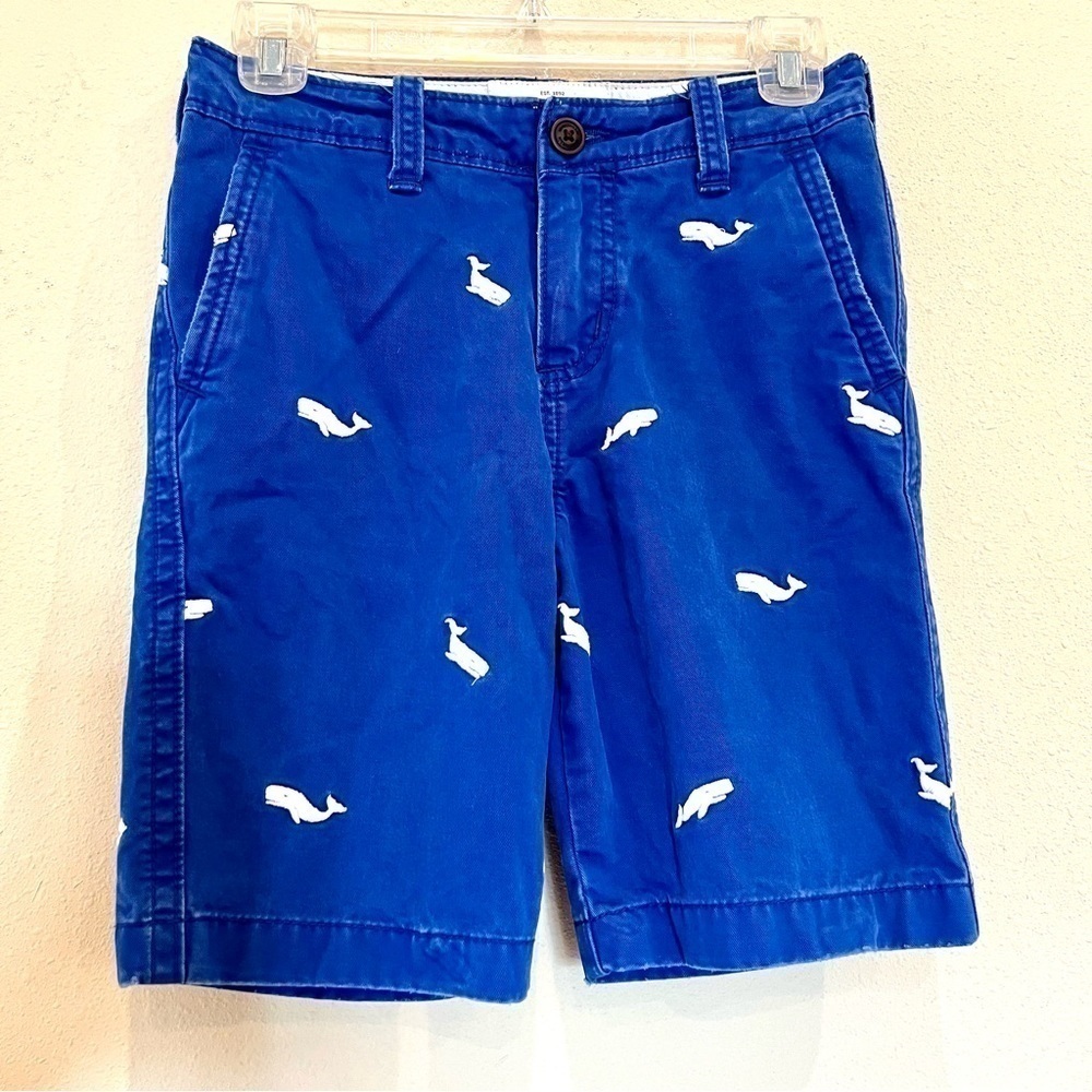 Abercrombie Kids All-Over-Whale Embroidered chino’s shorts blue boys 12